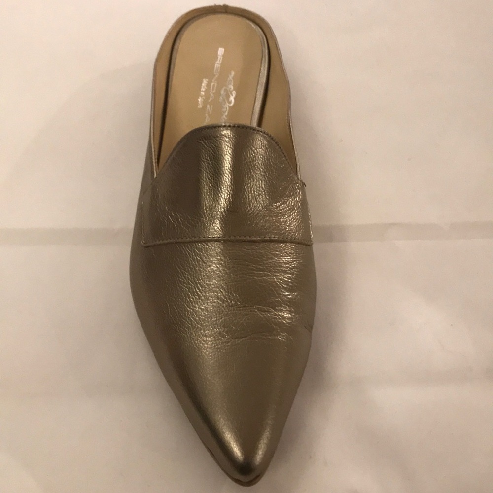 Metallic leather slide